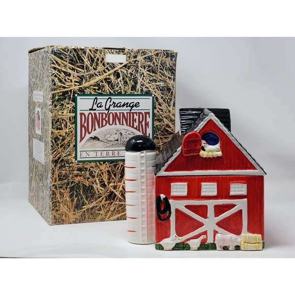 AMC NY NY Red Barn Cookie‎ Jar With Silo Makes Talking Animal Sounds - Picture 1 of 13